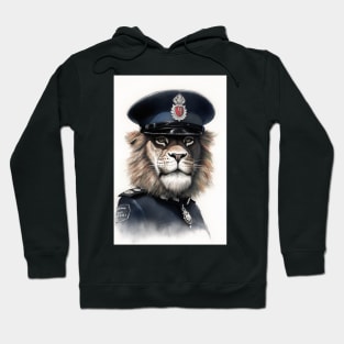 Lion In A Police Uniform Hoodie